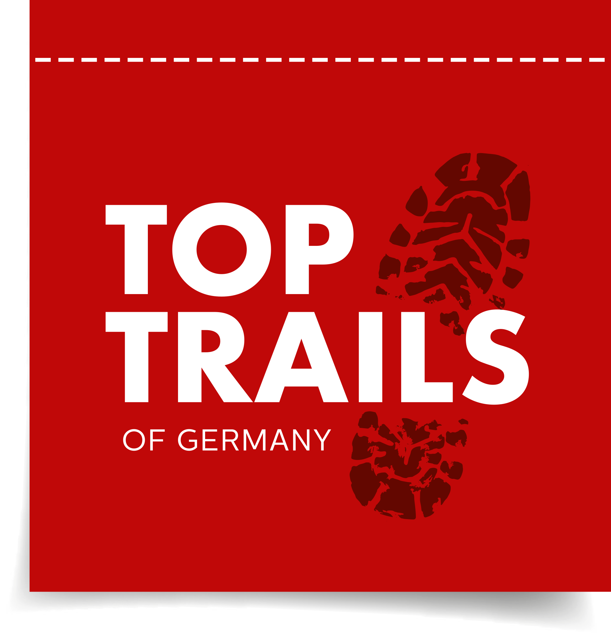 Logo der Top Trails of Germany mit Fußabdruck-Design