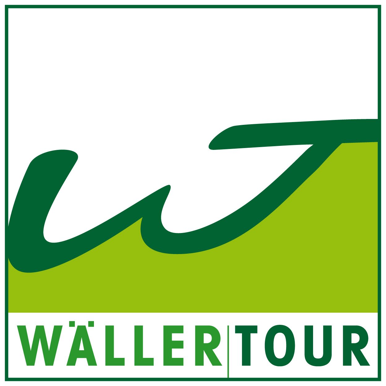 Logo der Wäller Tour mit stilisierter Schrift